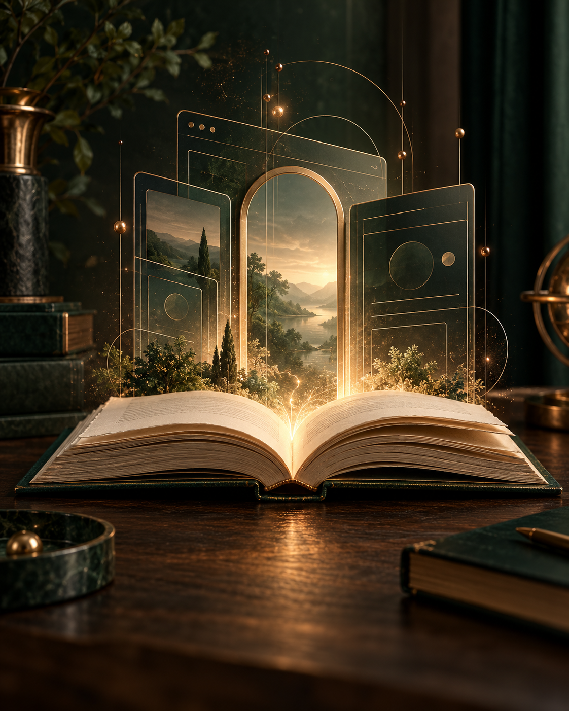 An open book becoming a refined digital author platform